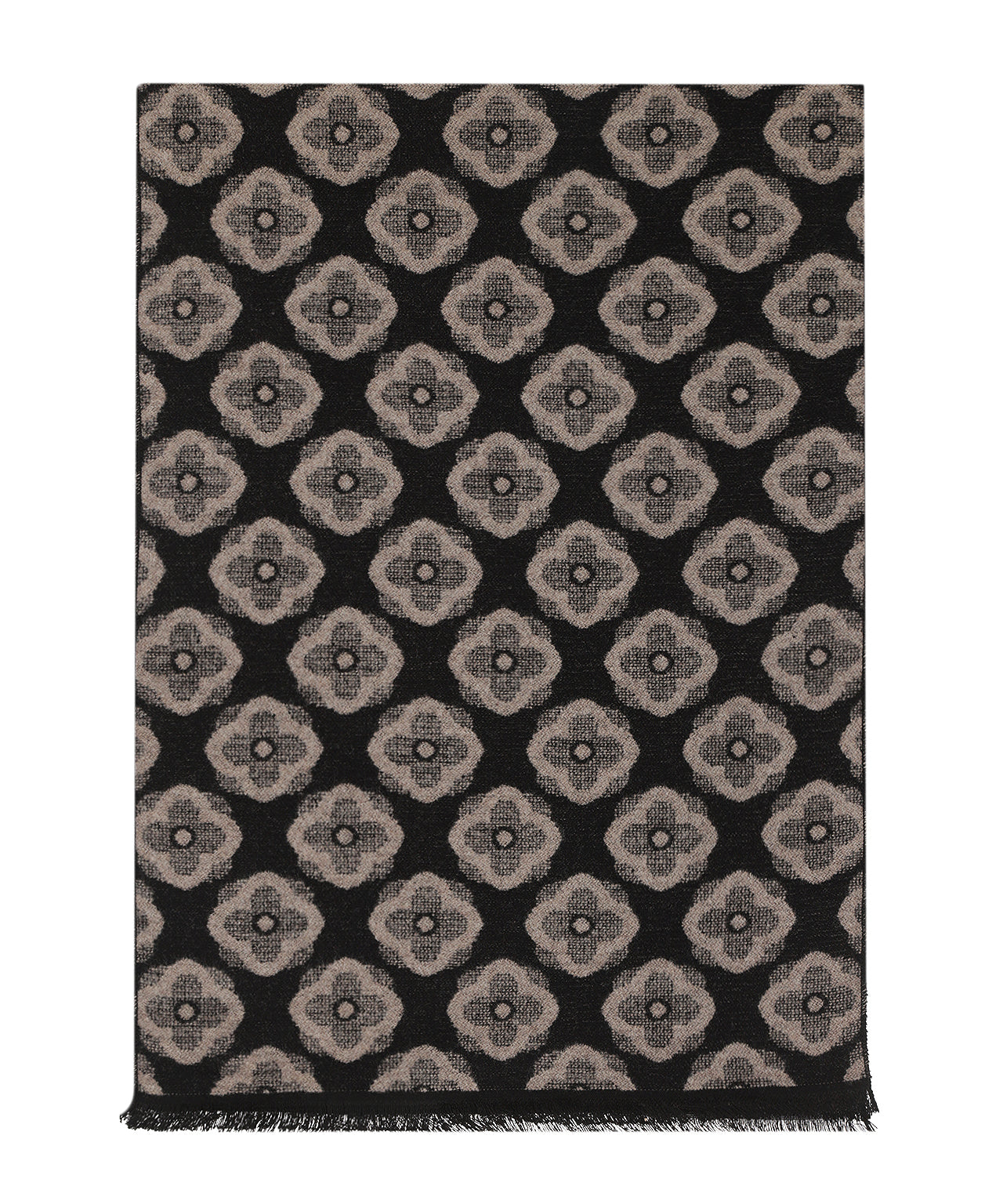 Viscose Scarf with classic Print | Grey