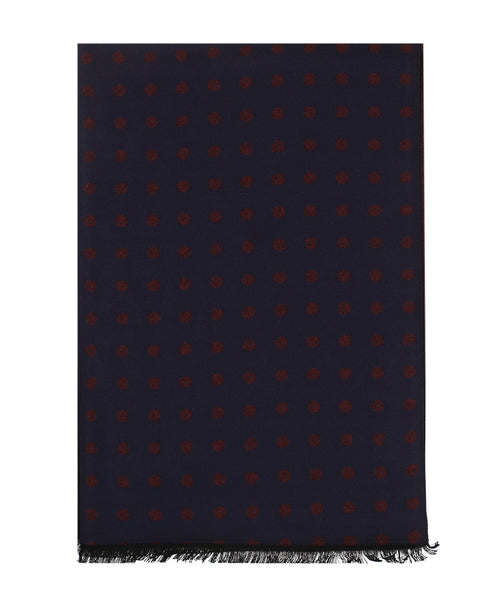 Viscose Sjaal met klassieke Print | Blauw