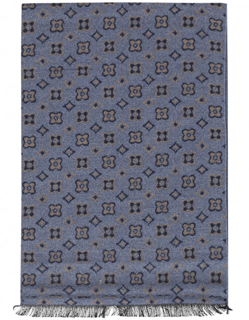 Viscose Sjaal met klassieke Print | Blauw