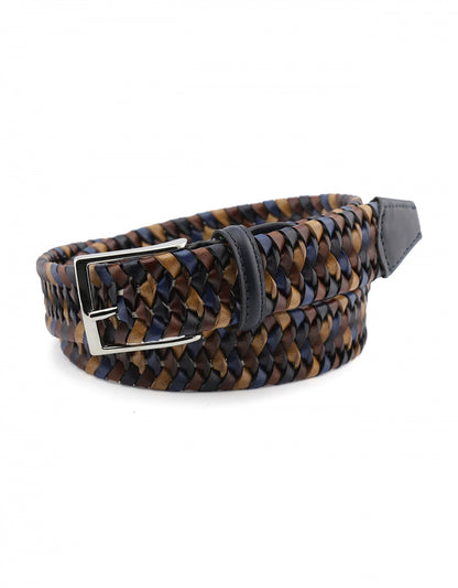 Riem Elastiek Leer | Bruin Multi