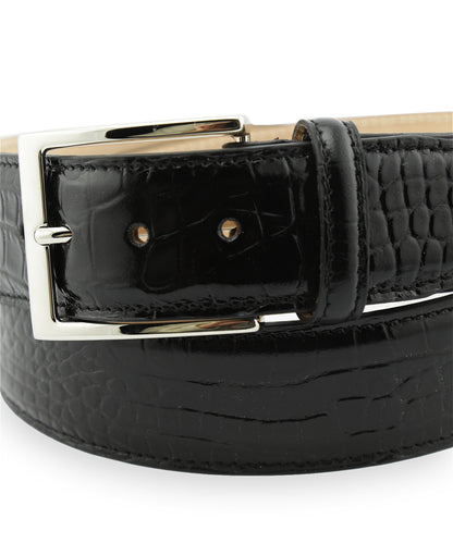 Riem Croco print | Zwart