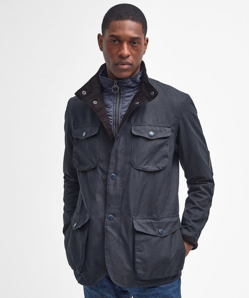 Barbour Wax jacket Ogston | Navy Blauw