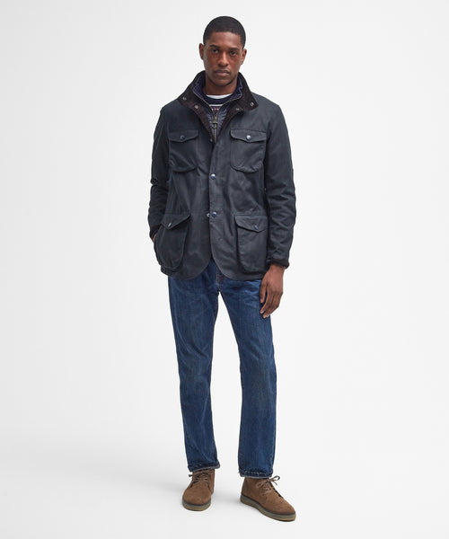 Barbour Wax jacket Ogston | Navy Blauw