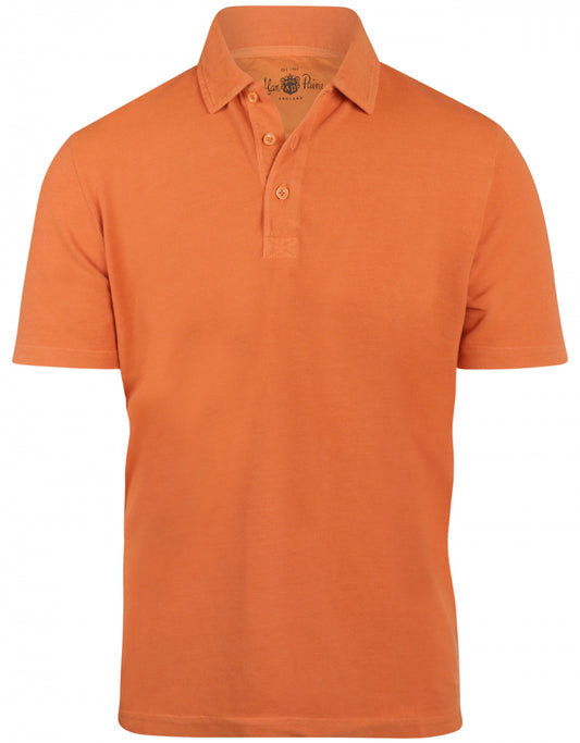 Polo-Polo, gewaschenes Kurzarmshirt | Orange