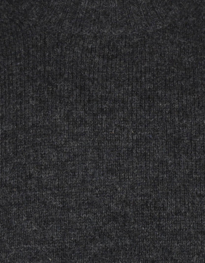 Alan Paine Shetland Crew Neck Pullover | Charcoal Grey