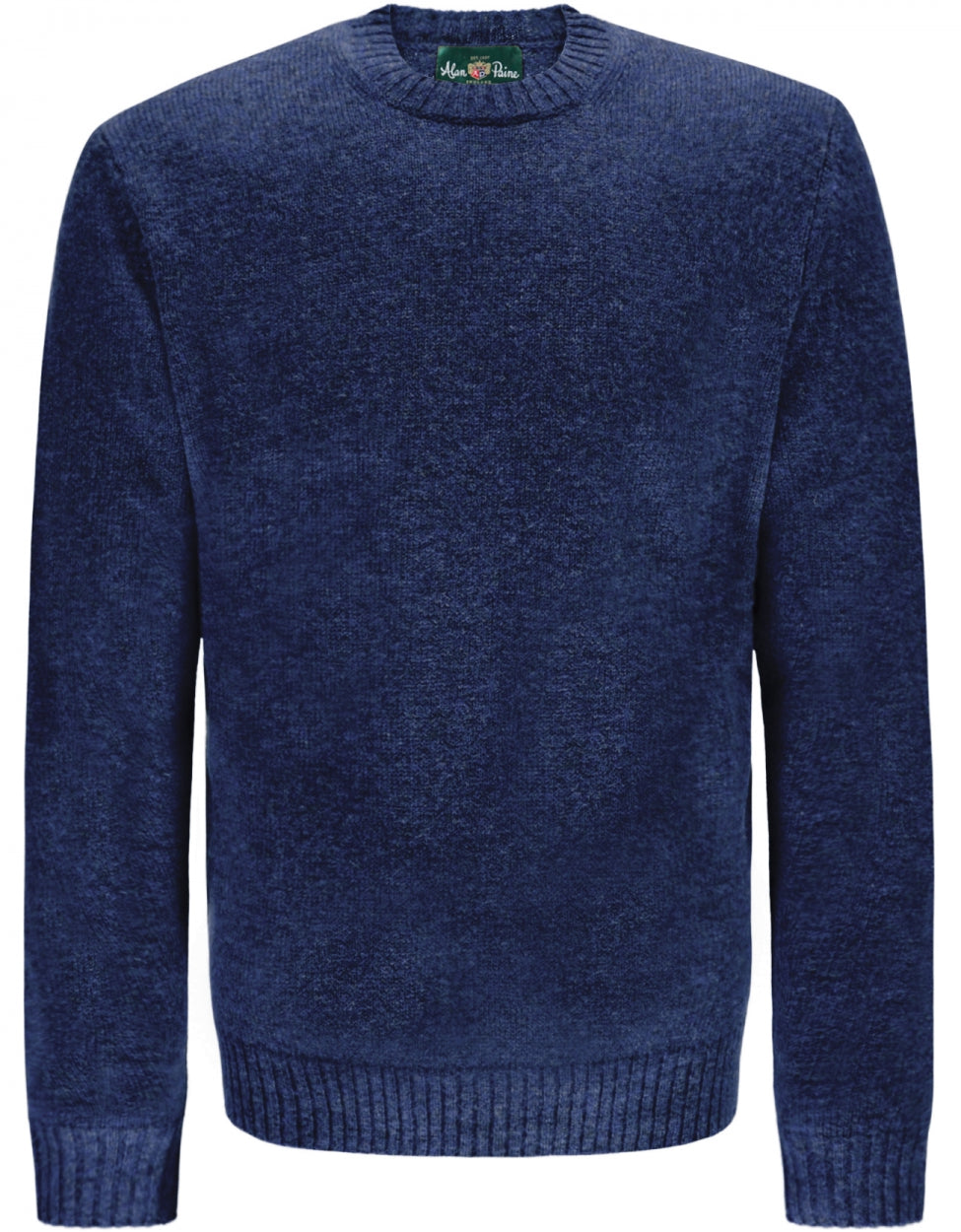 Alan Paine Shetland-Pullover mit Rundhalsausschnitt | Denimblau