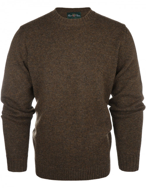 Alan Paine Shetland Crew Neck Pullover | Green