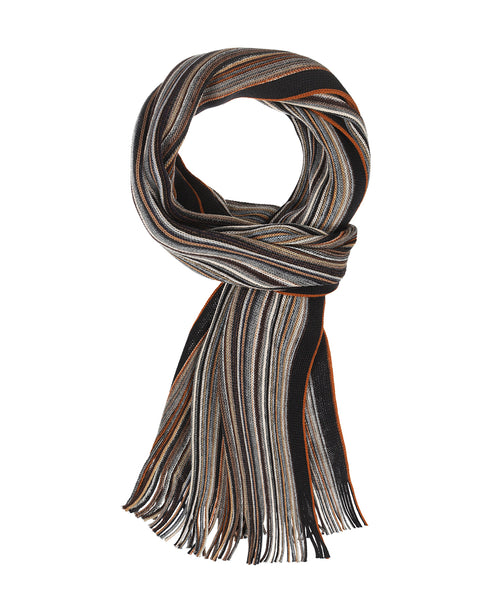 Scarf wool knitted 180x26 | Gray