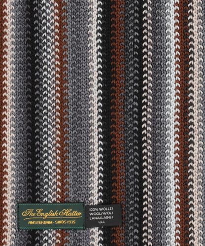 Scarf wool knitted 180x26 | Gray