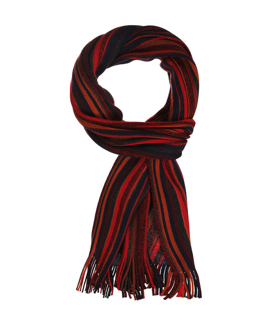Scarf wool knitted 180x26 | Red