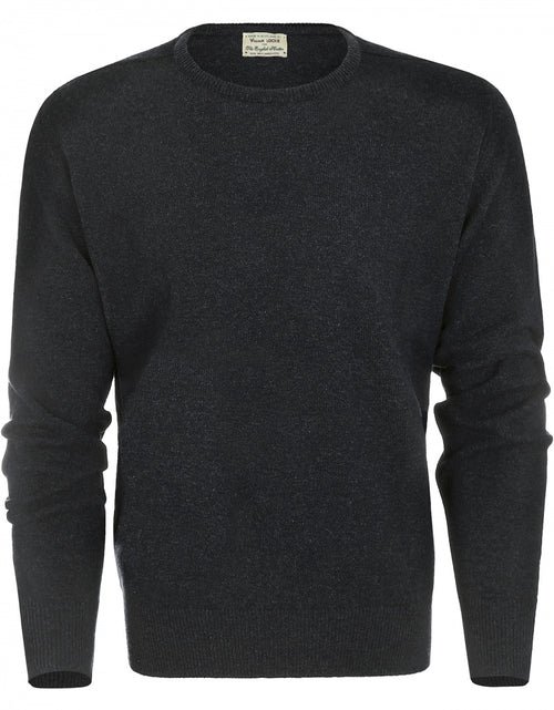 William Lockie Ronde Hals Lamswol Pullover | Charcoal