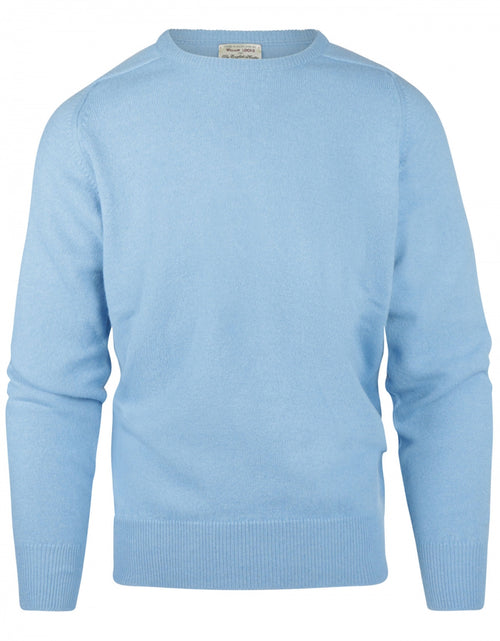 William Lockie Ronde Hals Lamswol Pullover | Blue Sky