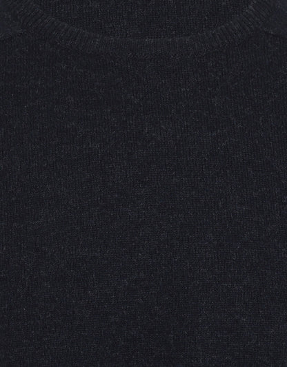 William Lockie Round Neck Lambswool Pullover | Oxford Blue