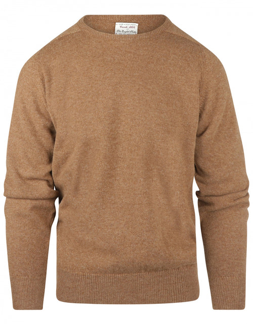William Lockie Round Neck Lambswool Pullover | Driftwood