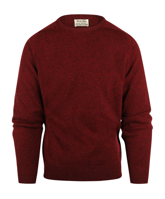 William Lockie Round Neck Lambswool Pullover | Red Velvet