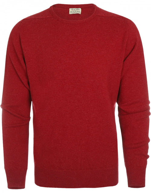 William Lockie Round Neck Lambswool Pullover | Poppy Melange