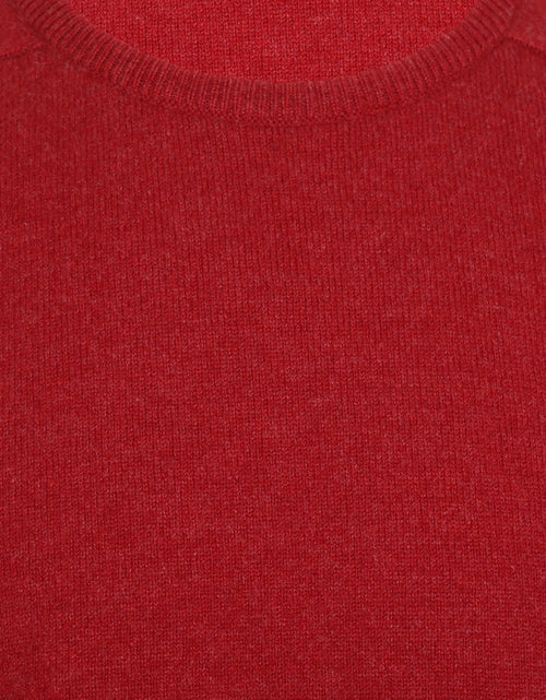 William Lockie Round Neck Lambswool Pullover | Poppy Melange