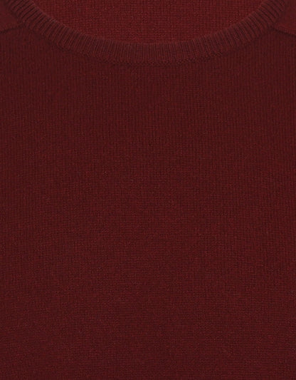 William Lockie Round Neck Lambswool Pullover | Bordeaux