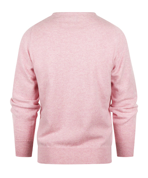 William Lockie Round Neck Lambswool Pullover | Pink