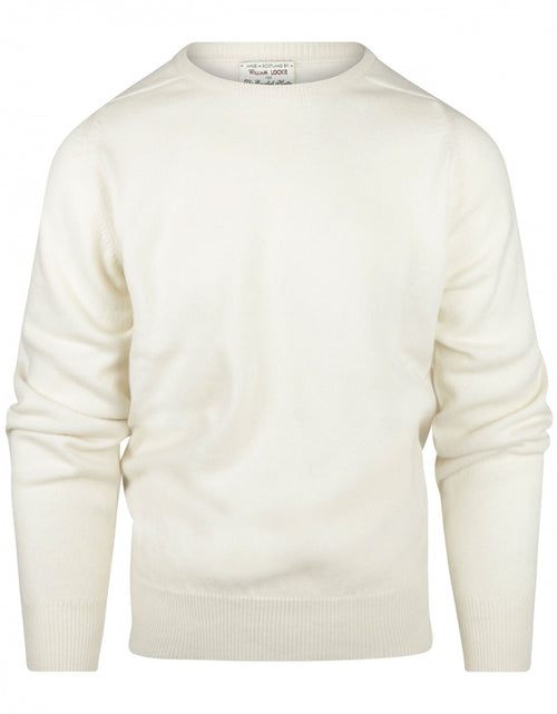 William Lockie Ronde Hals Lamswol Pullover | Ecru