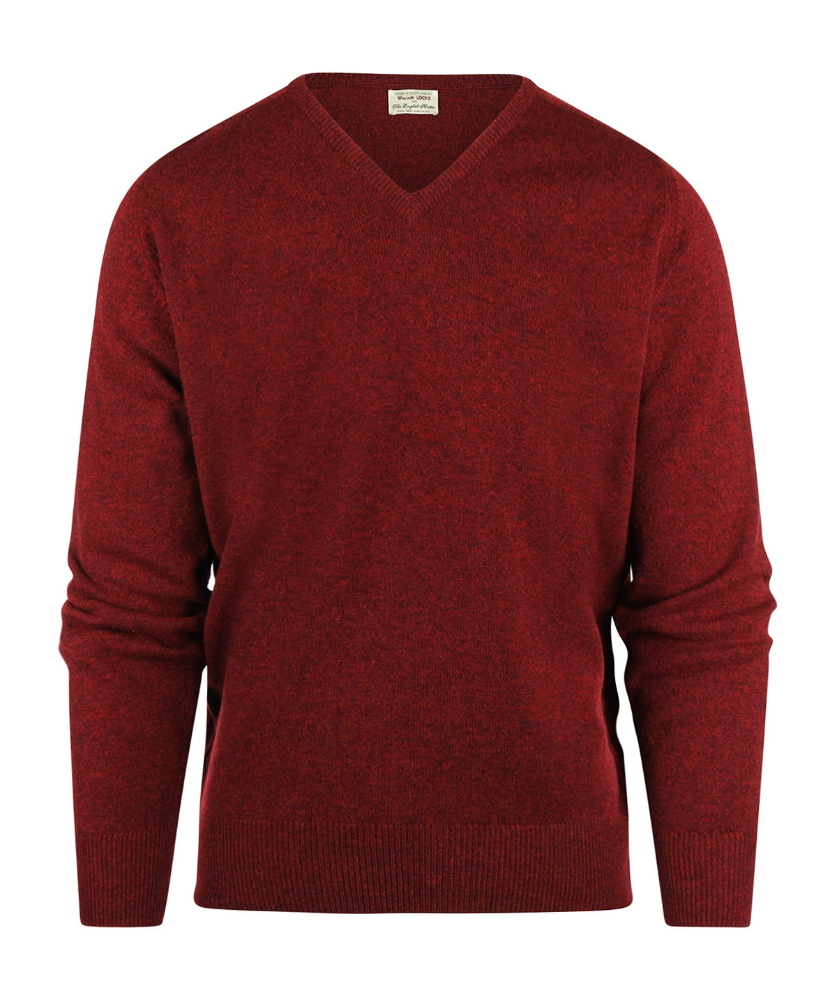 William Lockie V-neck Lambswool Pullover | Red Velvet – The 