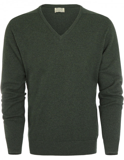 William Lockie V-neck Lambswool Pullover | Rosemary