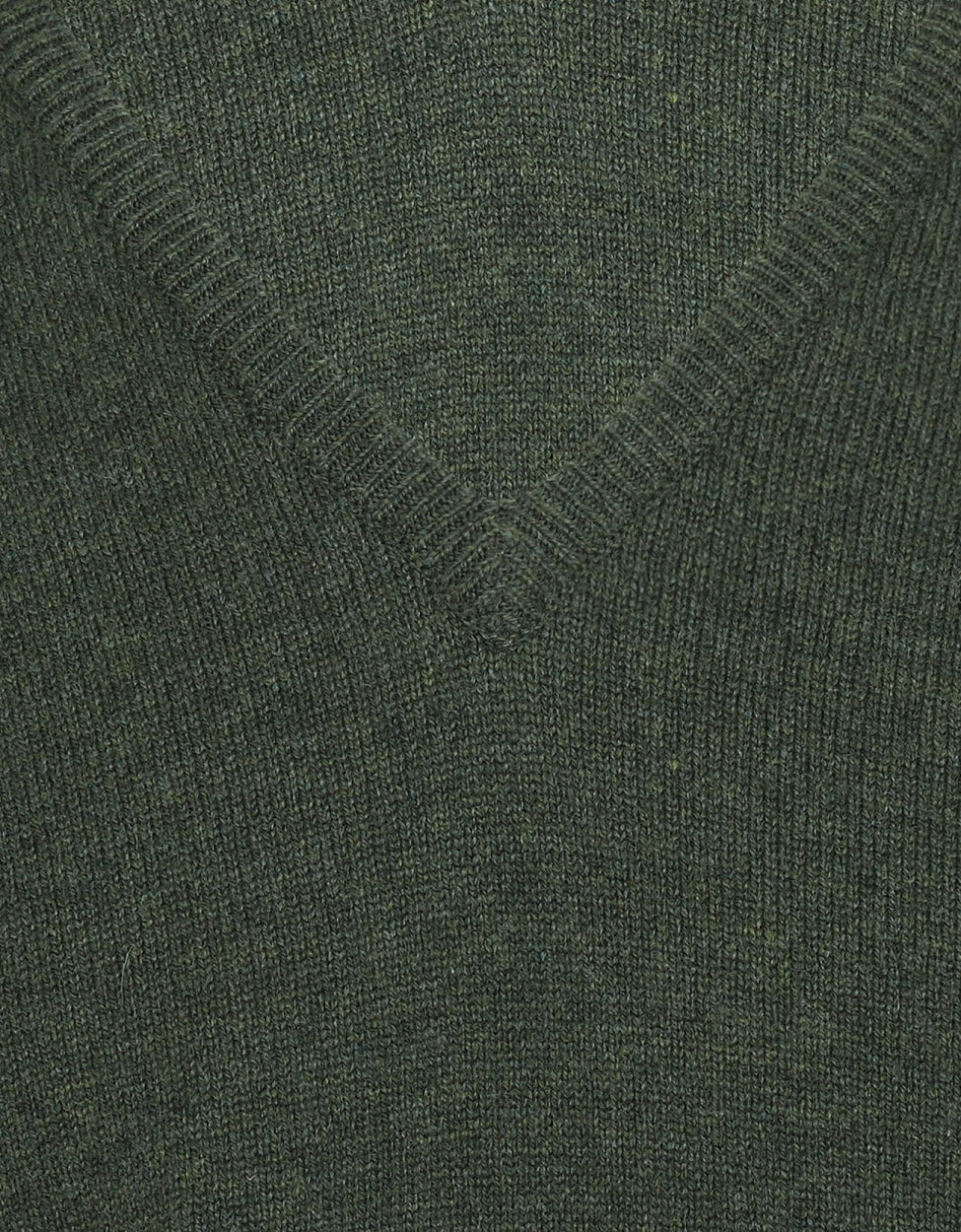 William Lockie V-neck Lambswool Pullover | Rosemary