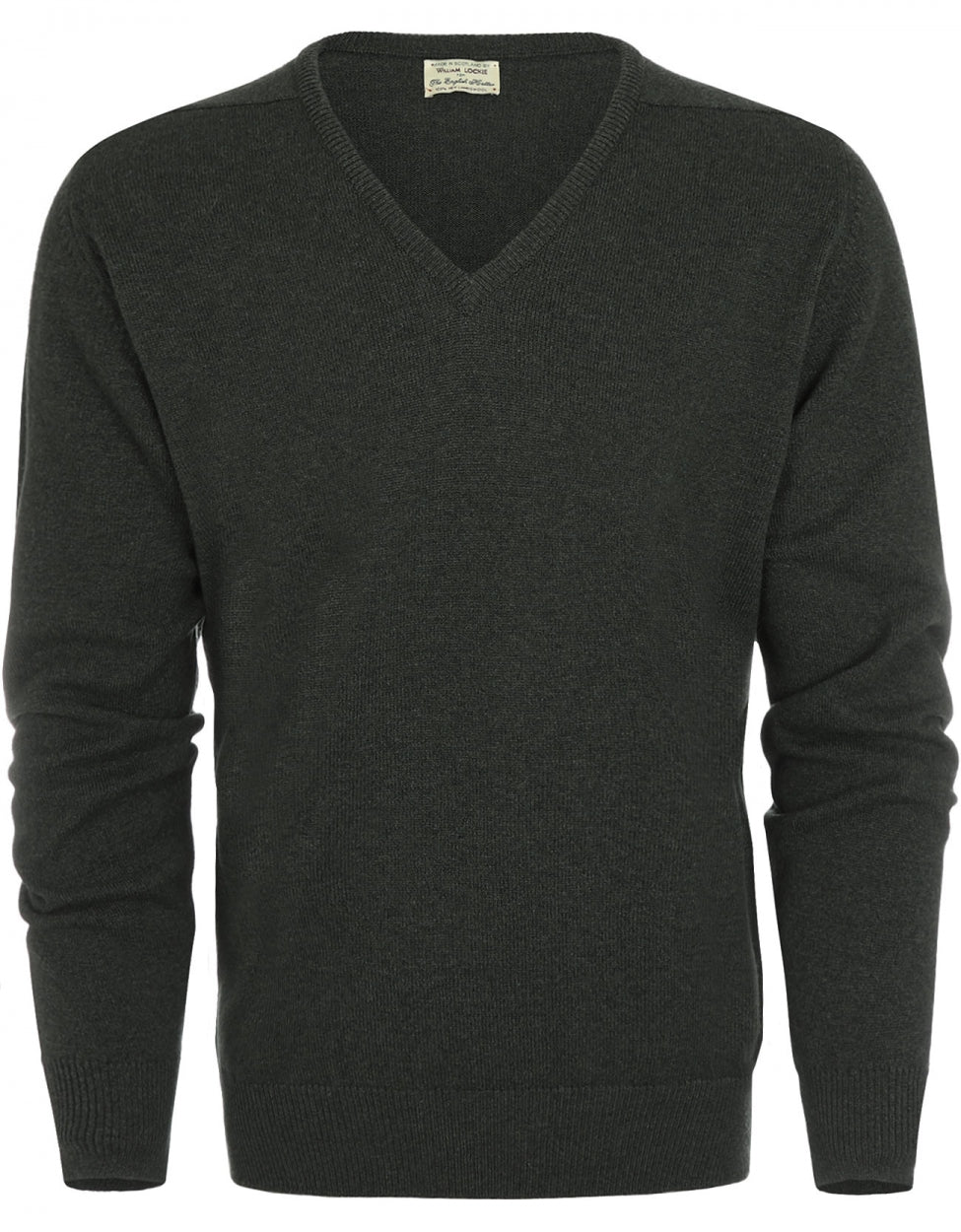 William Lockie V-neck Lambswool Pullover | Seaweed