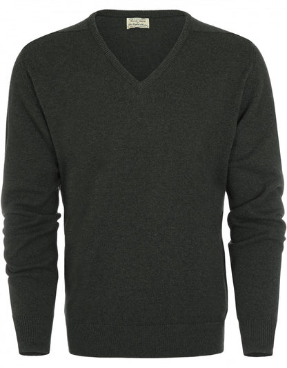 William Lockie V-neck Lambswool Pullover | Seaweed