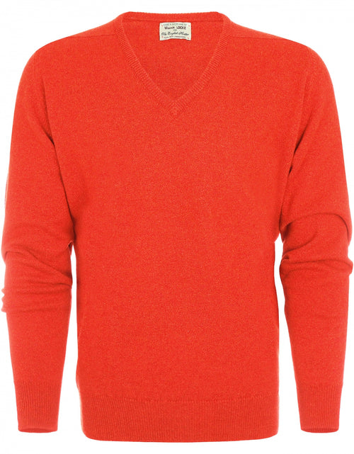 William Lockie V-hals Lamswol Pullover | Inferno