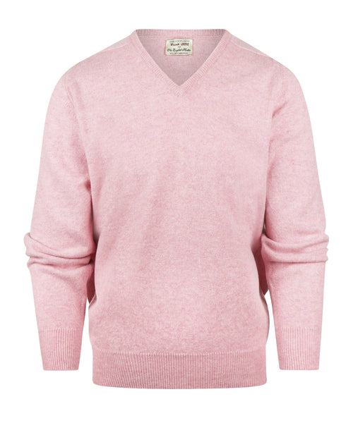 William Lockie V-hals Lamswol Pullover | Roze