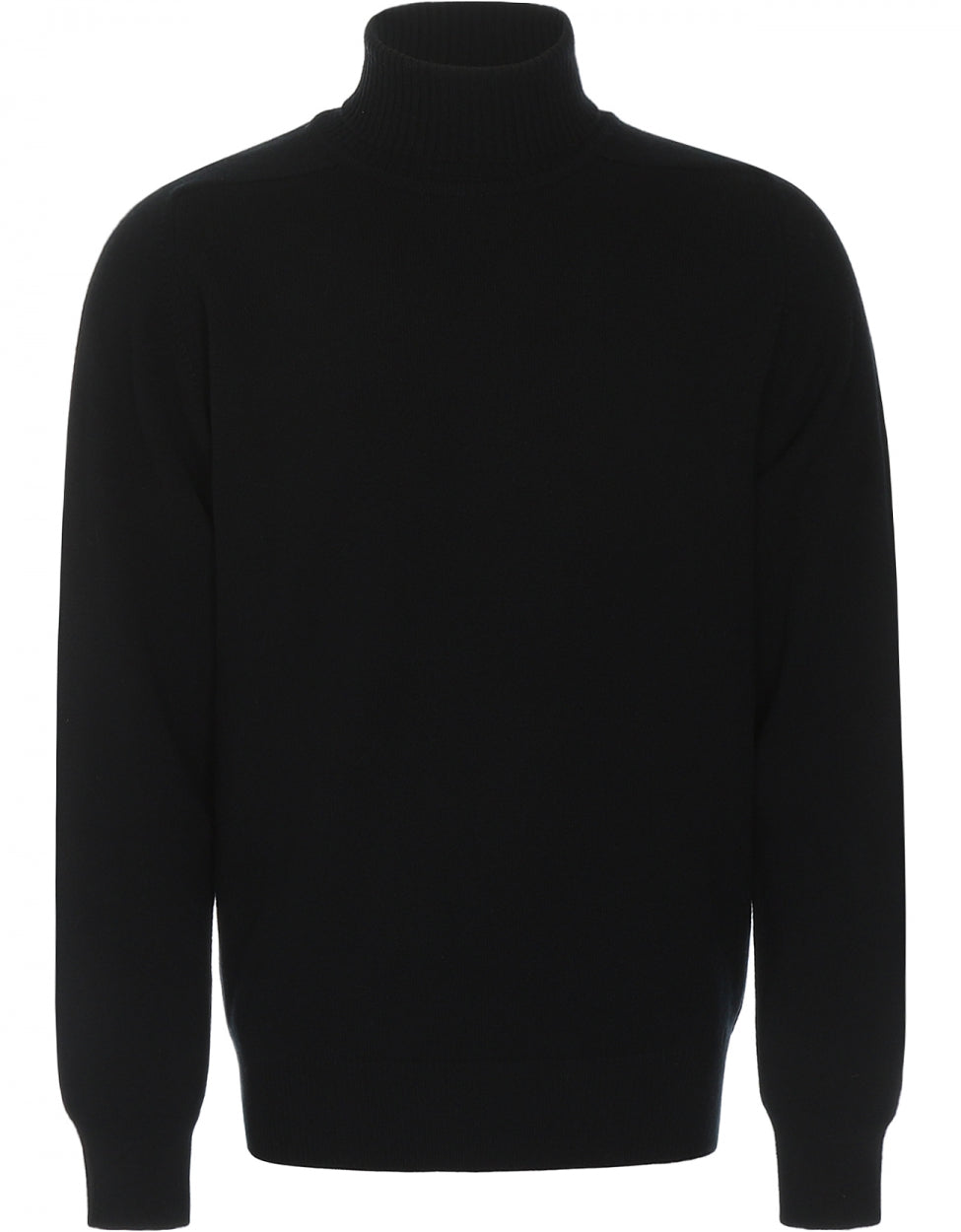 William Lockie Rollkragenpullover aus Lammwolle | Schwarz