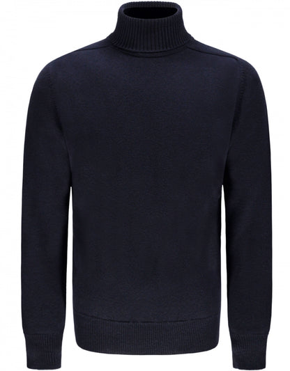 William Lockie Rollkragenpullover aus Lammwolle | Marineblau