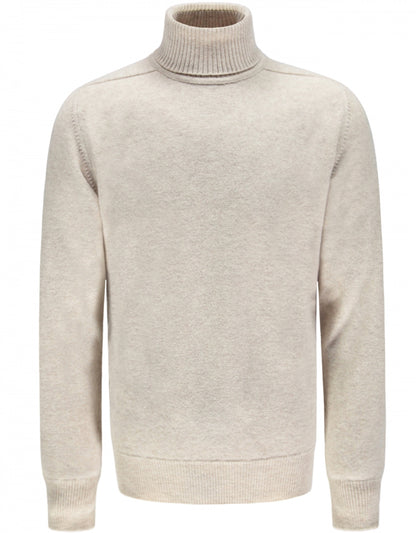 William Lockie Rollkragenpullover aus Lammwolle | Beige