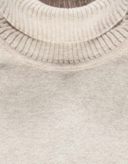 William Lockie Rollkragenpullover aus Lammwolle | Beige