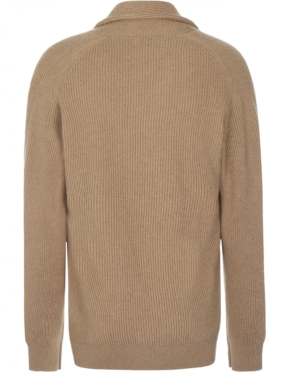 Strickjacke mit Knöpfen und Schalkragen aus Kamelhaar | Natur