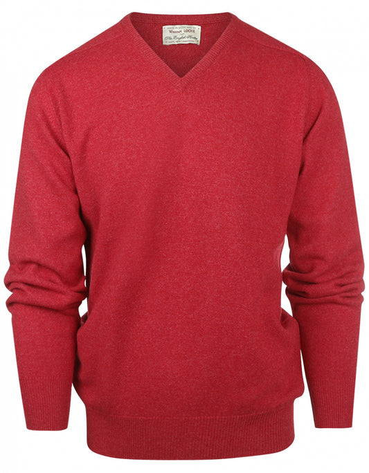 Lamswollen V-Hals Pullover Dutch Fit | Poppy Melange