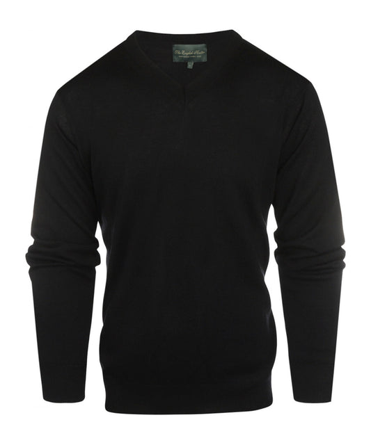Merino wool v-neck sweater | Black
