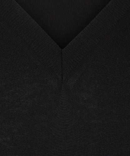 Merino V-Hals Pullover | Zwart