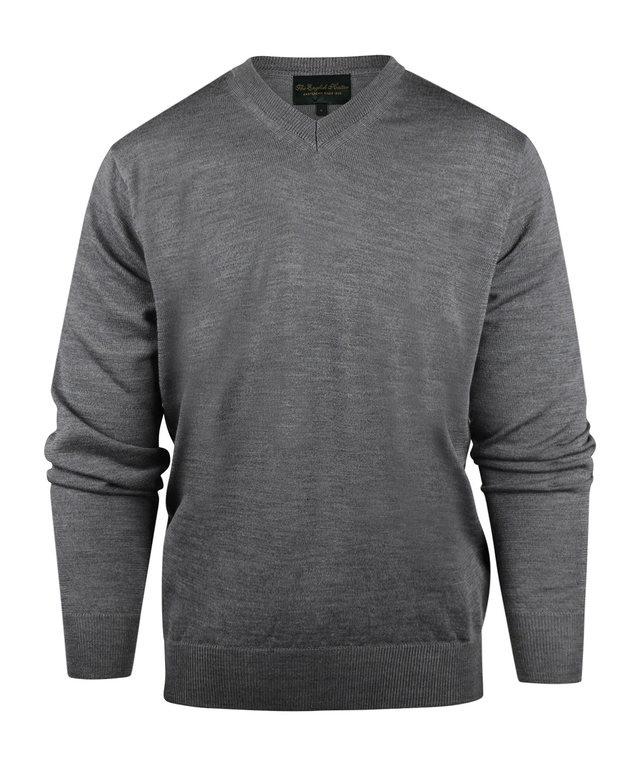 Merino wool v-neck sweater | Grey