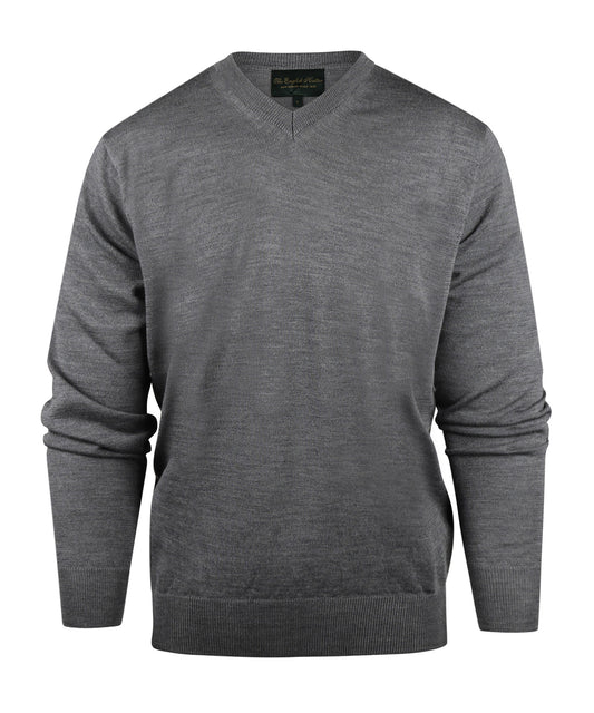 Merino wool v-neck sweater | Grey
