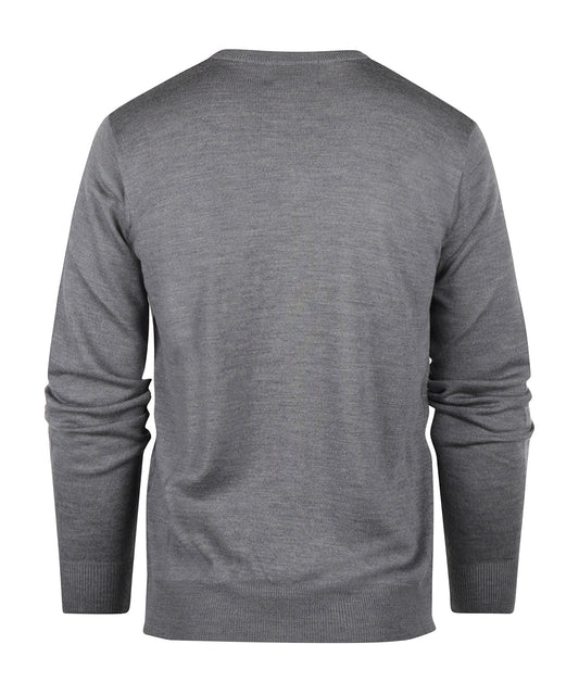 Merino wool v-neck sweater | Mid Grey