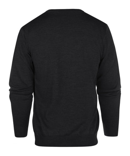 Pullover aus Merinowolle mit V-Ausschnitt | Anthrazit
