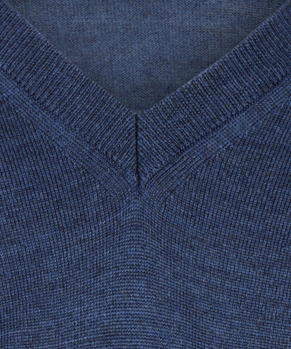 Merino V-Hals Pullover | Donker Blauw