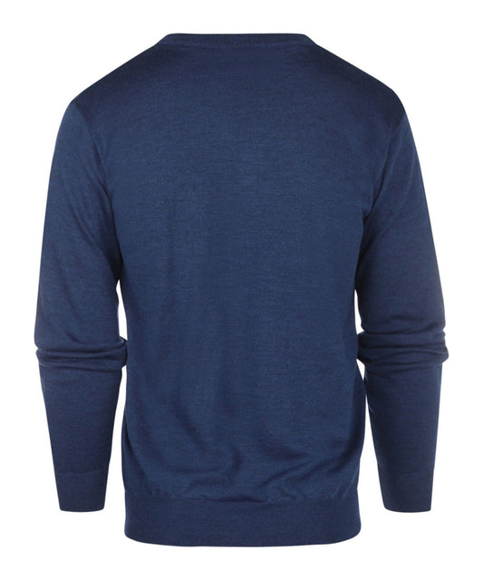 Merino wool v-neck sweater | Blue