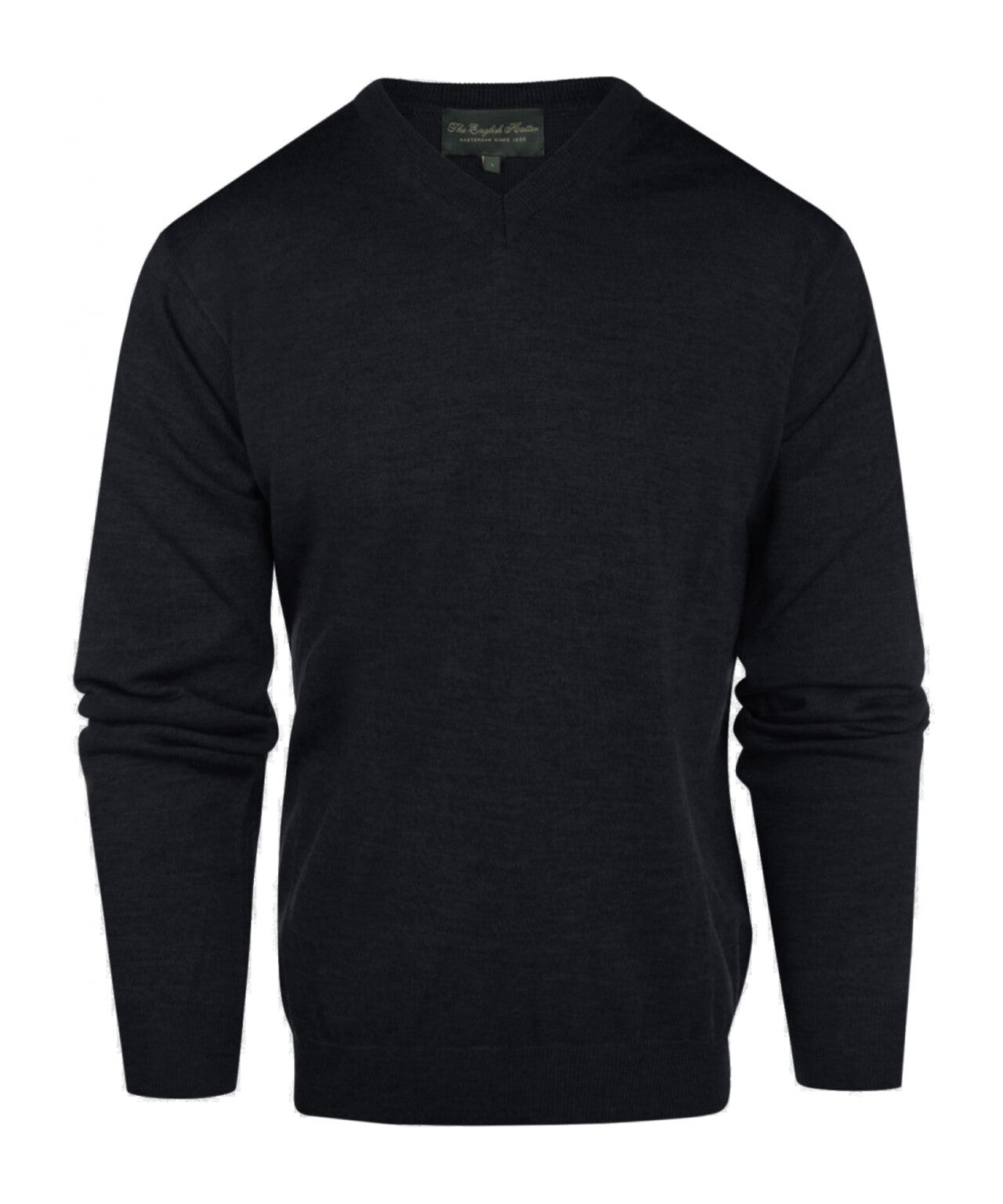 Merino wool v-neck sweater | Blue-grey