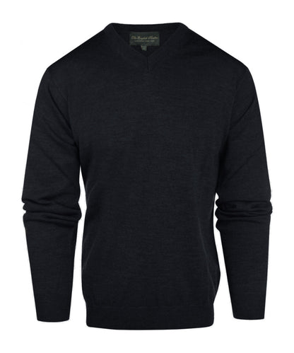 Merino wool v-neck sweater | Blue-grey