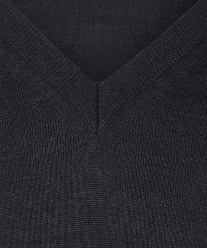 Merino wool v-neck sweater | Blue-grey