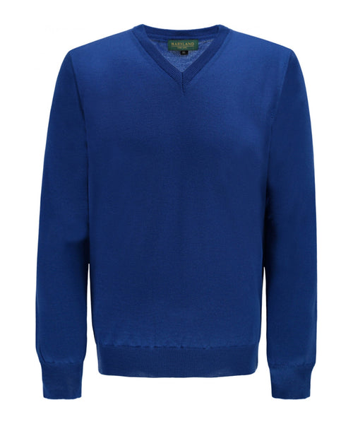 Pullover merino wool v-neck | Cobalt