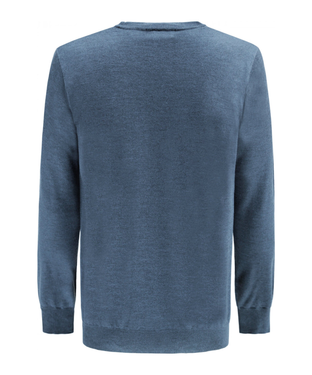 Merino V-Hals Pullover | Staal Blauw Melange